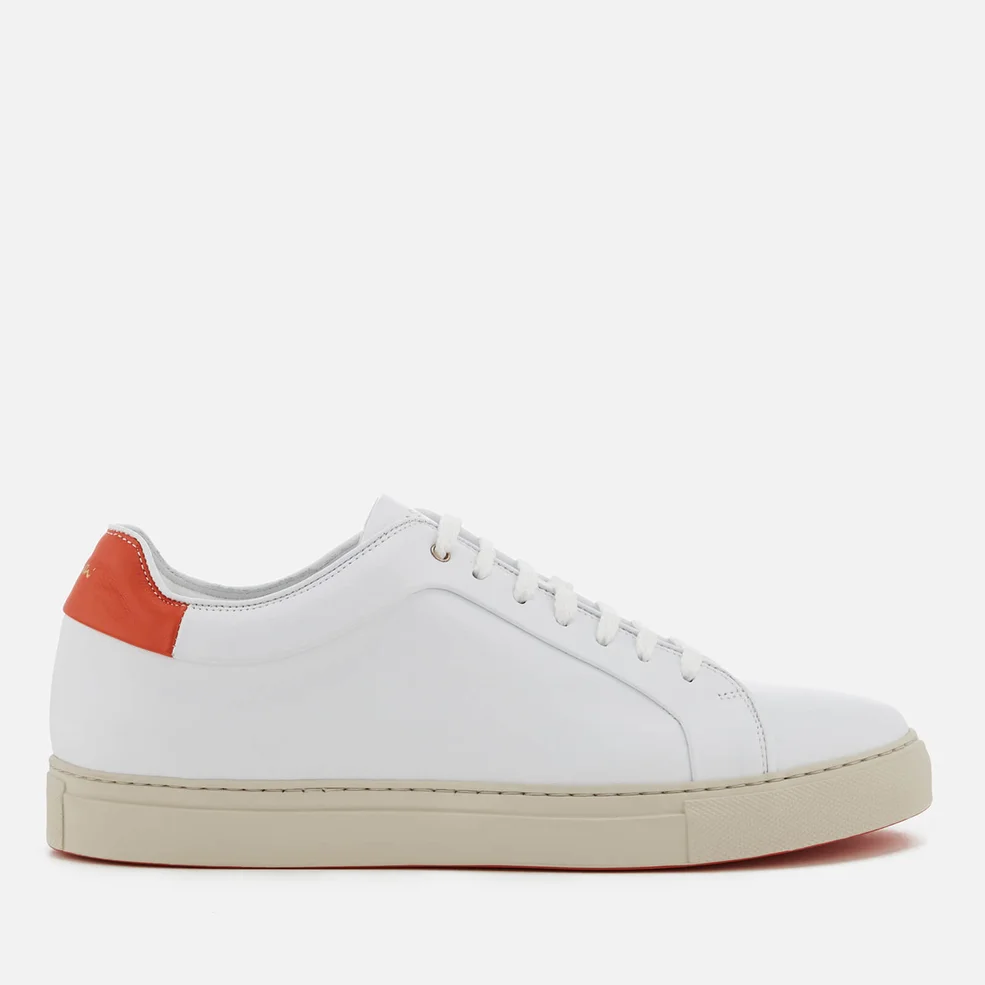 Paul Smith Men's Basso Leather Cupsole Trainers - White/Red Tab Image 1