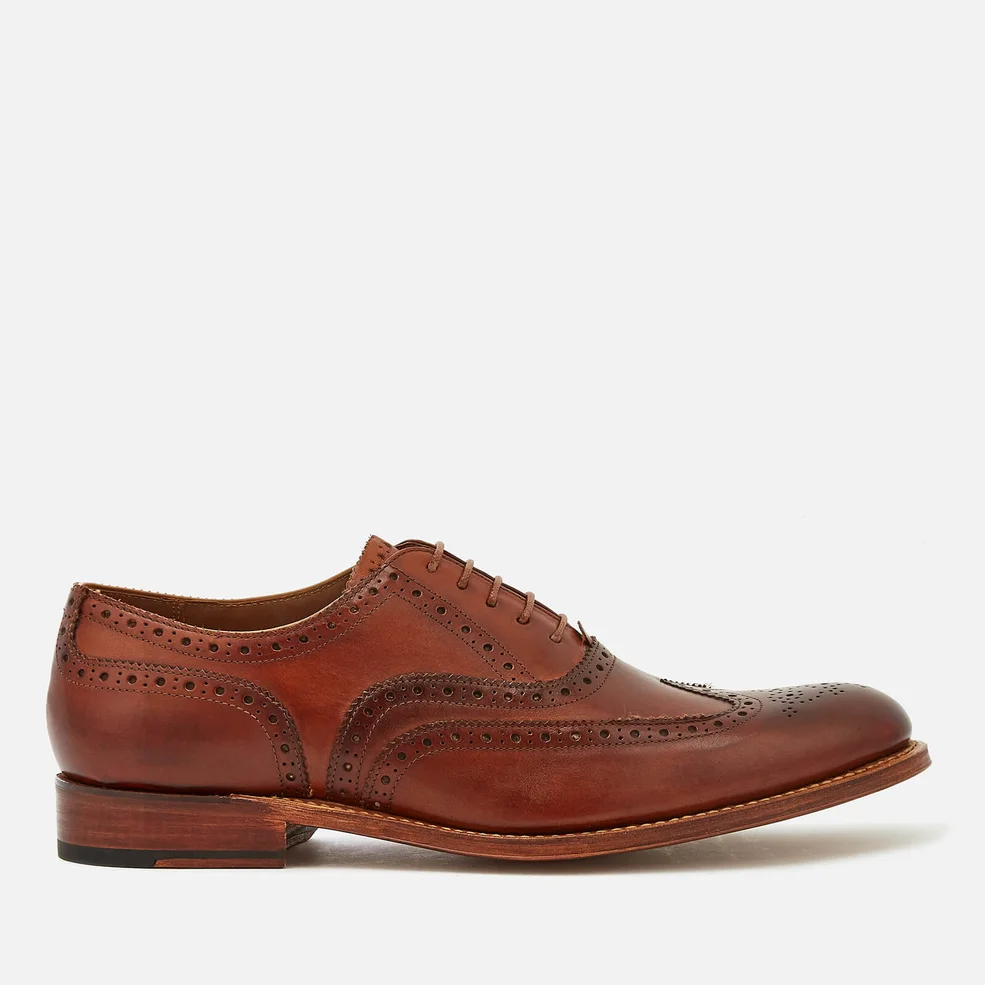 Grenson Men's Dylan Hand Painted Leather Wingtip Brogues - Tan Image 1