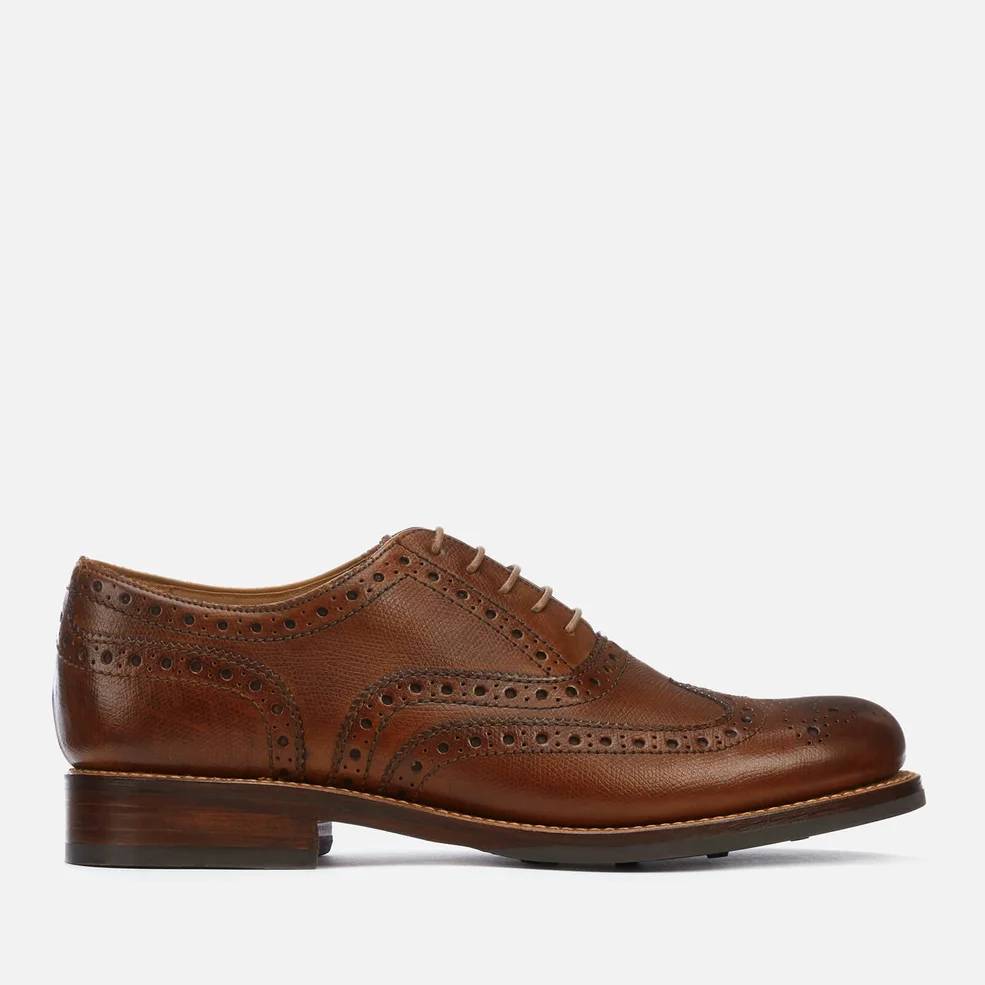 Grenson Men's Stanley Hand Painted Grain Leather Brogues - Tan Image 1