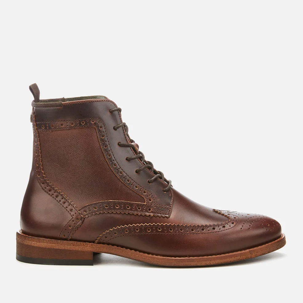 Barbour Men's Belford Leather Brogue Lace Up Boots - Mahogany Image 1