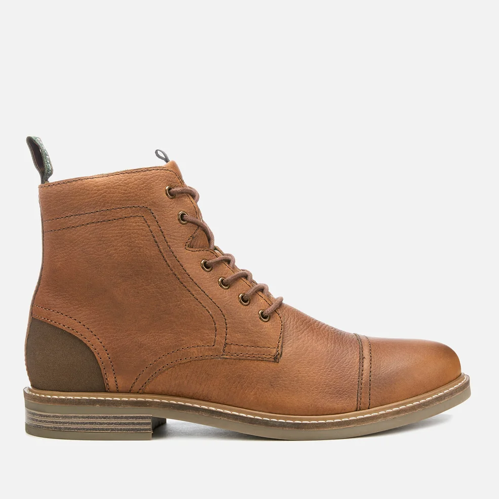 Barbour Men's Dalton Leather Toe Cap Lace Up Boots - Cognac Texas Image 1
