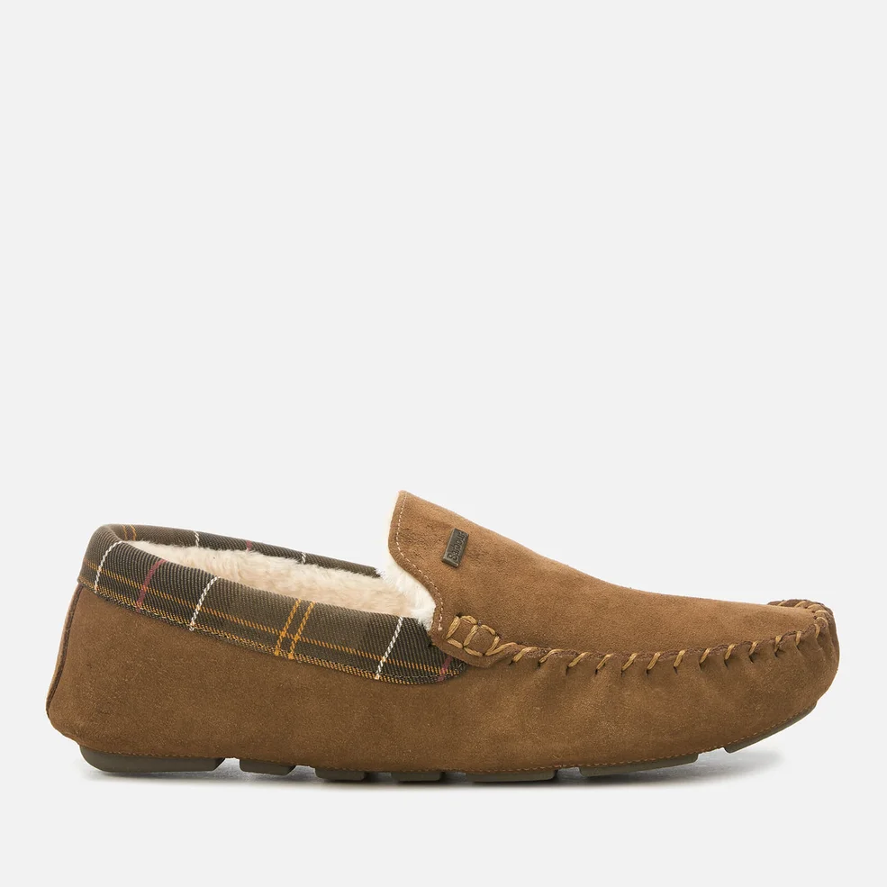 Barbour Men's Monty Suede/Fabric Moccasin Slippers - Camel Image 1