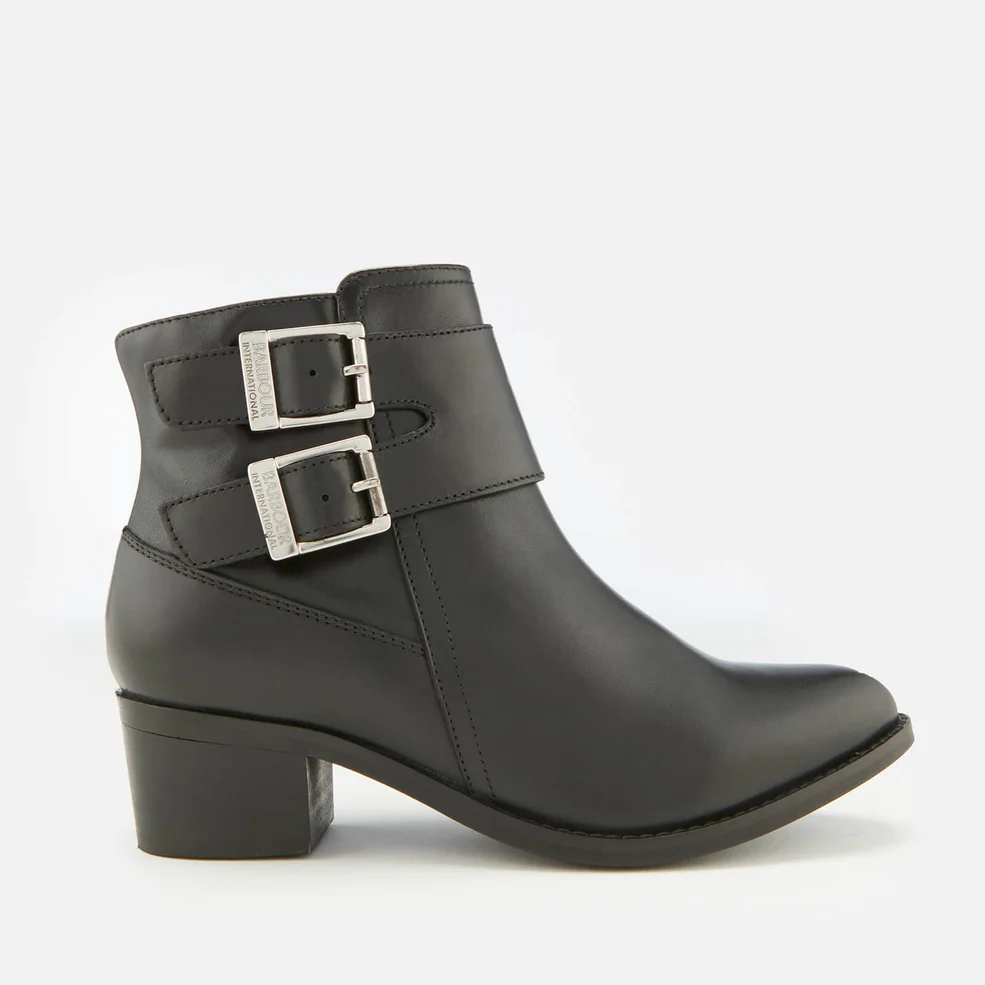 Barbour International Women's Inglewood Leather Buckle Heeled Ankle Boots - Black Image 1