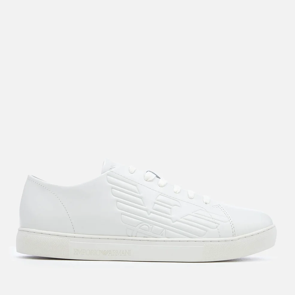 Emporio Armani Men's Leather Low Top Trainers - Optical White Image 1