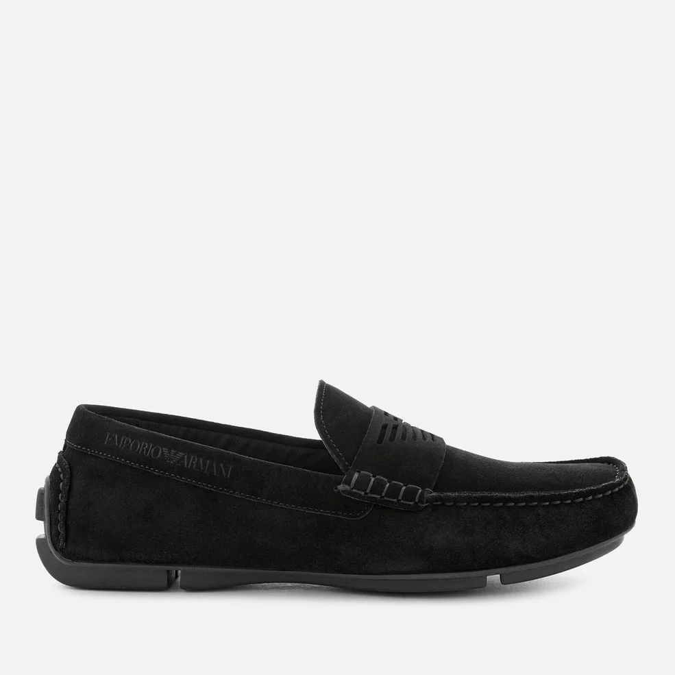 Emporio Armani Men's Suede Loafers - Black Image 1