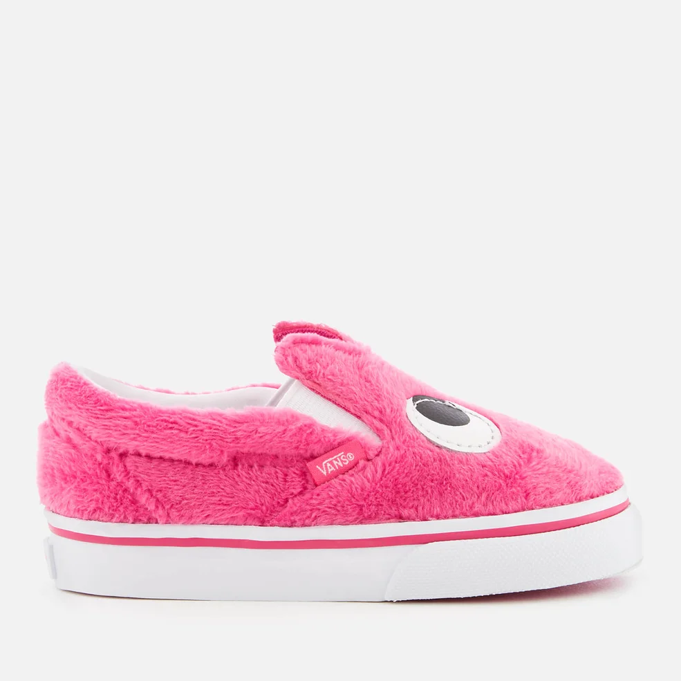 Vans Toddlers' Slip-On Friend Party Fur Trainers - Magenta/True White Image 1