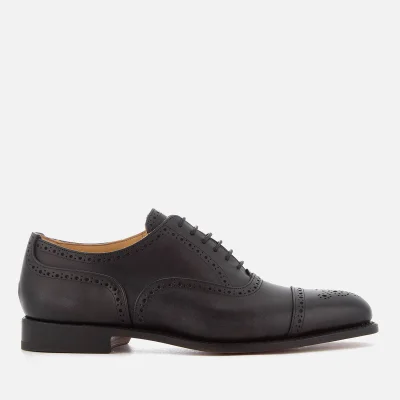 Tricker's Men's Stockton Museum Leather Toe Cap Oxford Shoes - Black