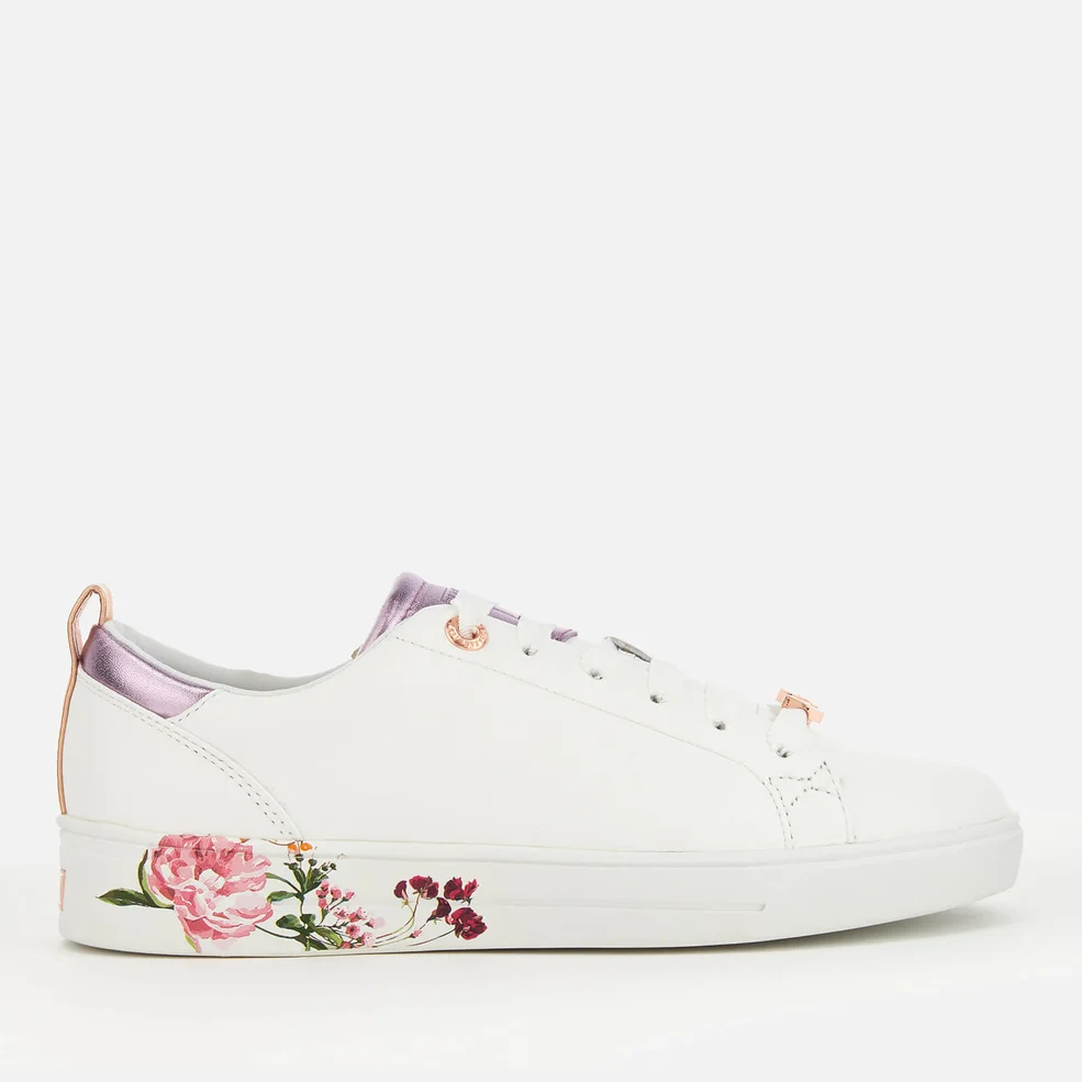 Ted Baker Women's Giellip Leather Cupsole Trainers - White/Serenity Image 1