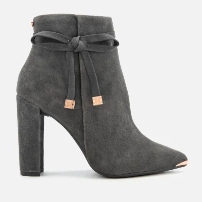 Ted Baker Women's Qatena Suede Heeled Ankle Boots - Charcoal