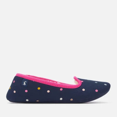 Joules Women's Dreama Fleece Lined Printed Slippers - French Navy Spot