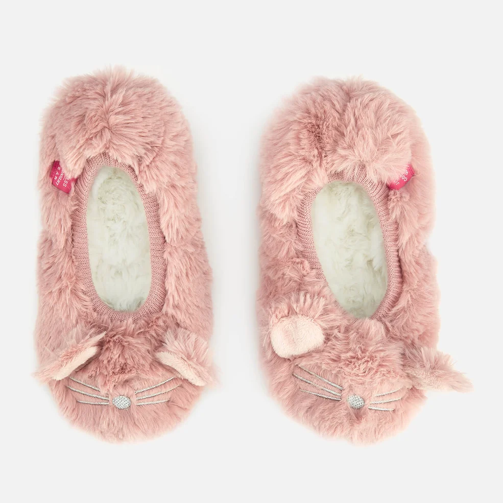 Joules Kids' Pippie Character Ballet Slippers - Soft Pink Image 1