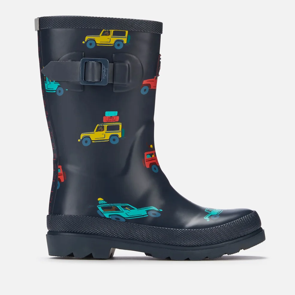 Joules Kids' Premium Bow Back Wellies - Navy Scout and About Image 1