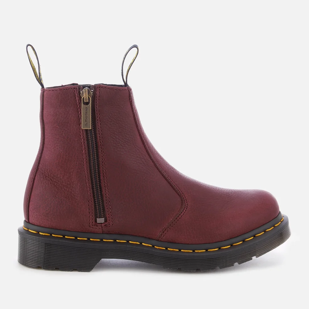 Dr. Martens Women's 2976 Grizzly Leather Zip Chelsea Boots - Cherry Red Image 1