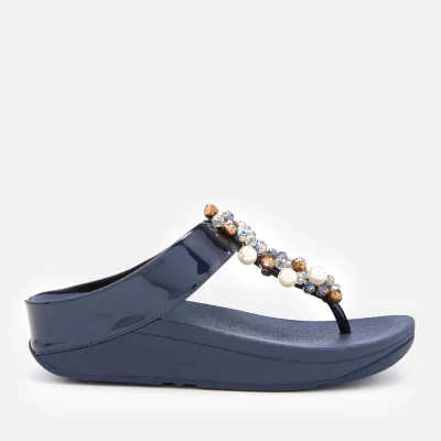 FitFlop Women's Deco Bejewelled Toe Post Sandals - Midnight Navy