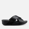 FitFlop Women's Lulu Leather Cross Slide Sandals - Black - Image 1