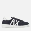 Armani Exchange Men's Perforated Leather Low Top Trainers - Navy/White - Image 1
