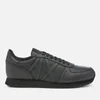 Armani Exchange Men's Punched Action Leather Running Style Trainers - Black - Image 1