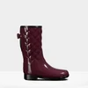 Hunter Women's Refined Gloss Quilted Short Wellies - Oxblood - Image 1