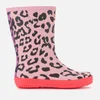 Hunter Kids' First Classic Leopard Print Wellies - Mist Pink/Hyper Pink/Thistle - Image 1