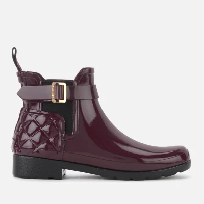 Hunter Women's Refined Gloss Quilted Chelsea Boots - Oxblood