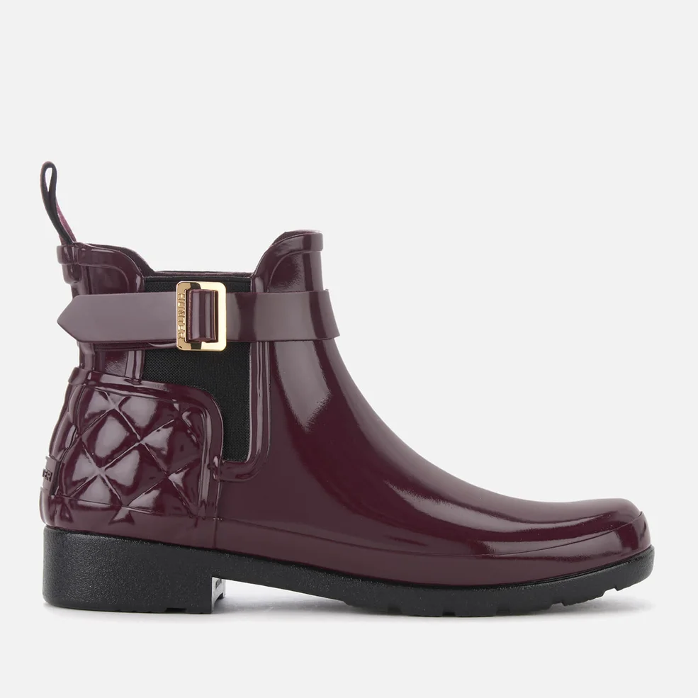 Hunter Women's Refined Gloss Quilted Chelsea Boots - Oxblood Image 1
