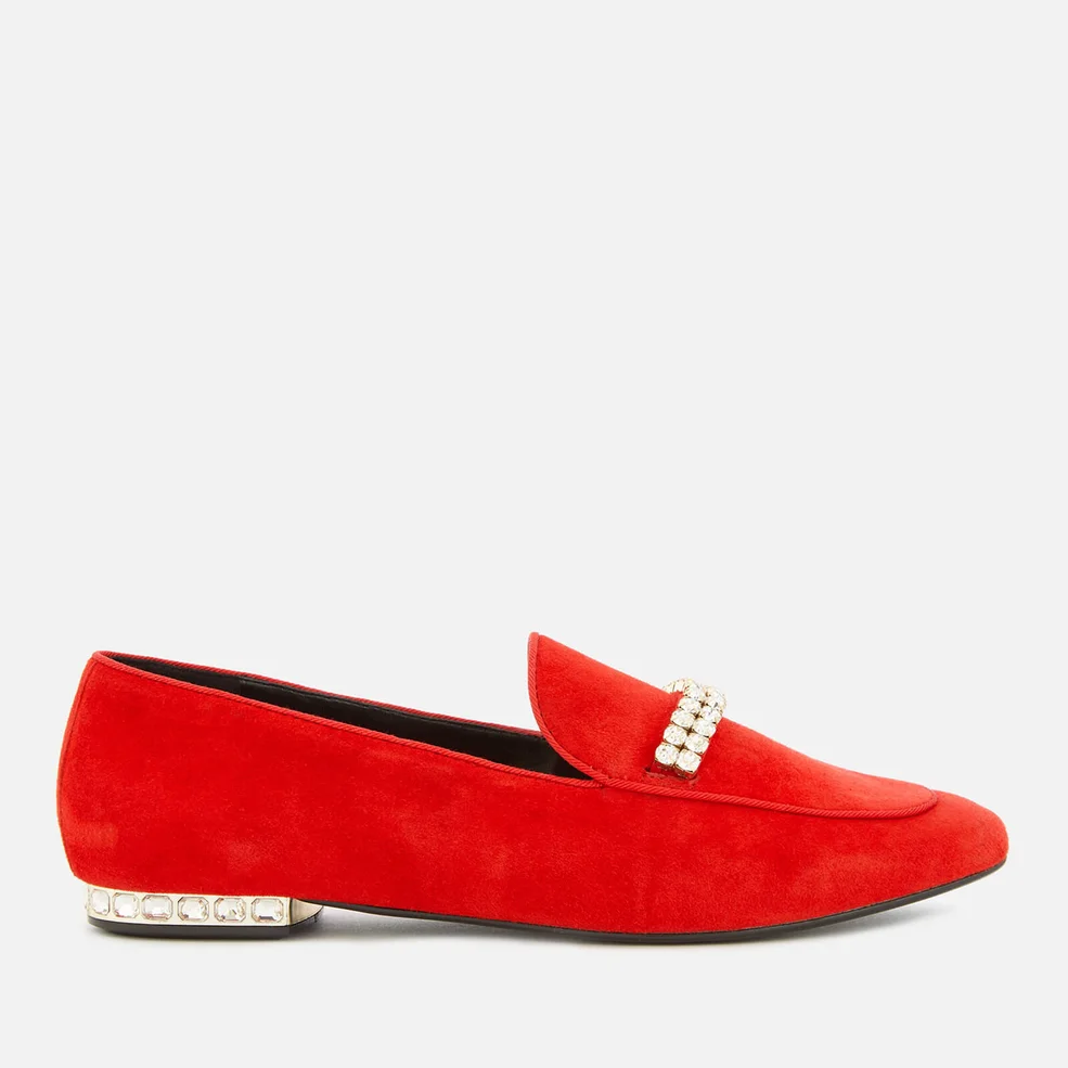 Dune Women's Gara Suede Jewelled Heel Loafers - Red Image 1