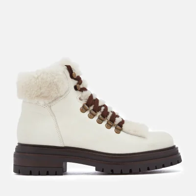 Kurt Geiger London Women's Regent Leather Hiker Style Boots - White