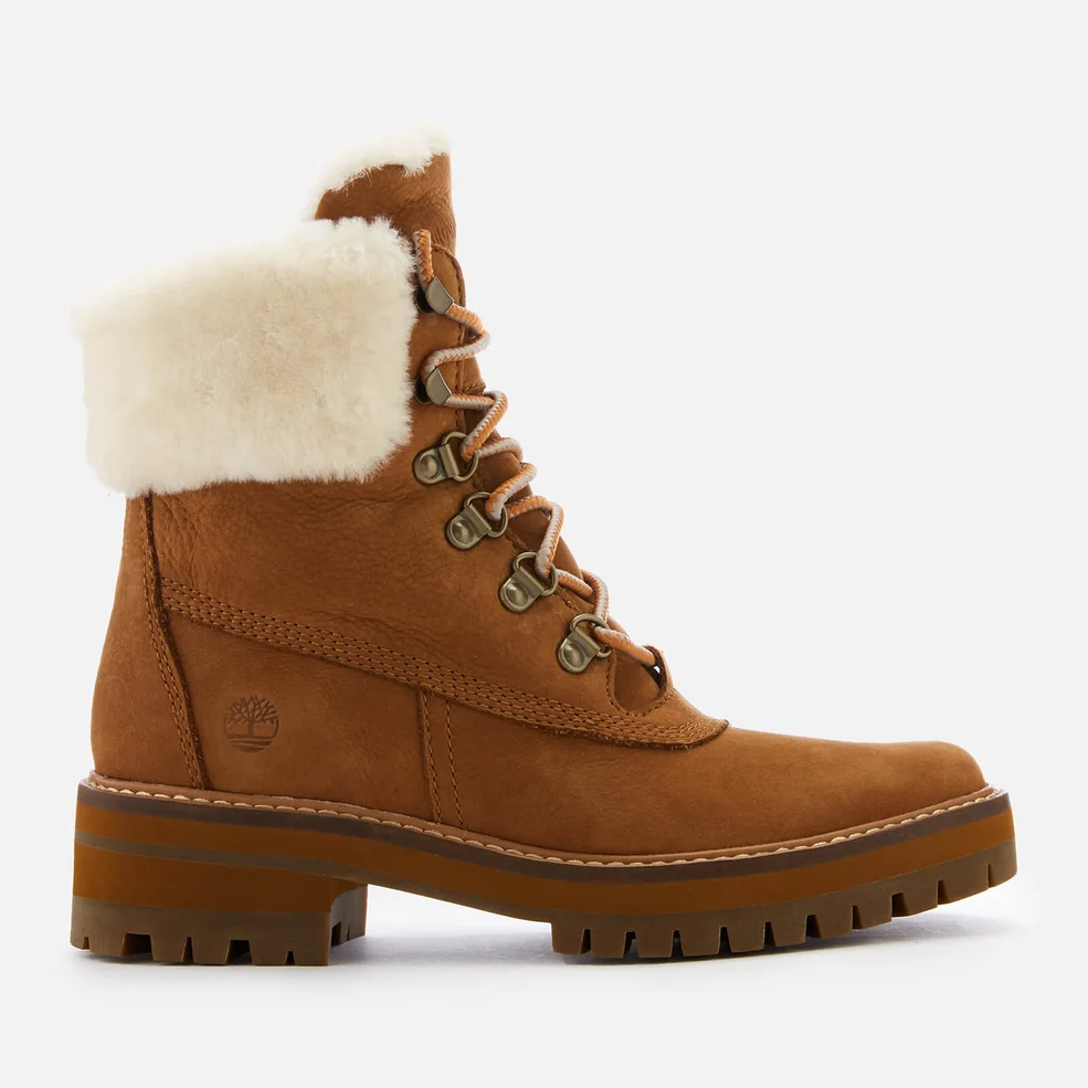 Timberland Women's Courmayeur Valley Shearling Lace Up Boots - Saddle Image 1