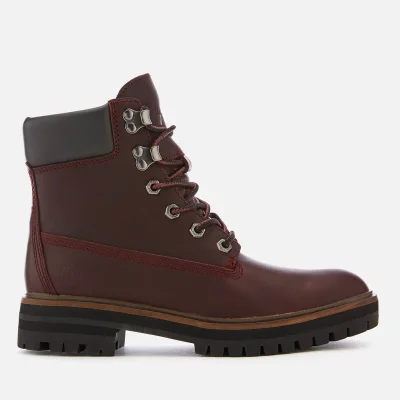 Timberland Women's London Square 6 Inch Leather Lace Up Boots - Dark Port