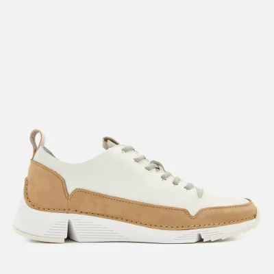 Clarks Women's Tri Spark Leather Trainers - White Multi