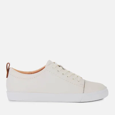 Clarks Women's Glove Echo Leather Low Top Trainers - White