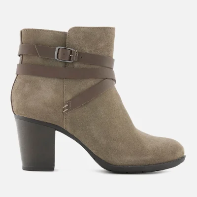Clarks Women's Enfield Coco Suede Heeled Ankle Boots - Olive