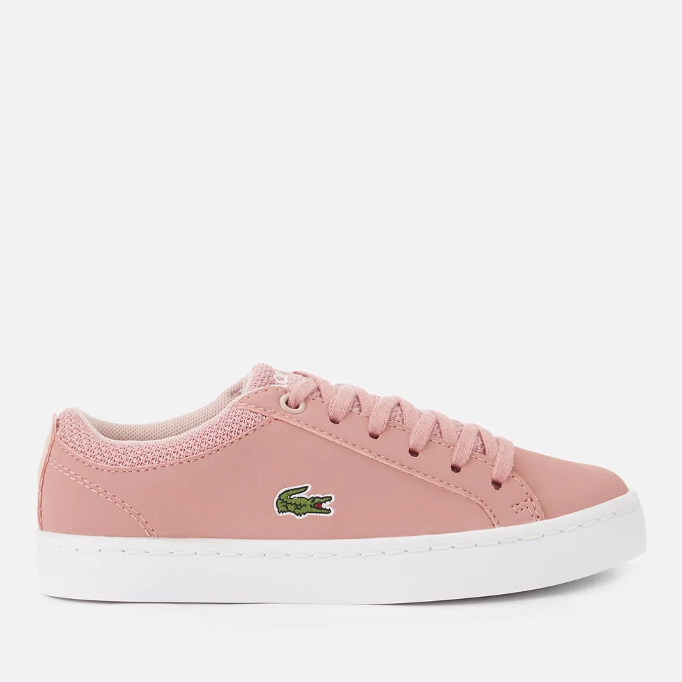 Lacoste Kid's Straightset 318 1 Trainers - Pink/Natural Image 1