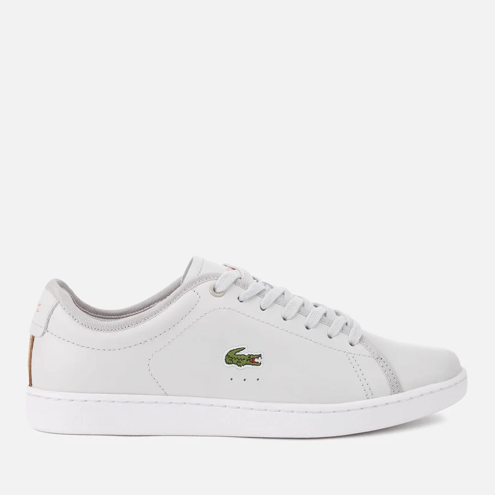 Lacoste Women's Carnaby Evo 318 6 Leather Trainers - Light Grey/White Image 1