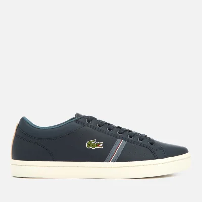 Lacoste Men's Straightset Sport 318 1 Leather Trainers - Navy/Natural