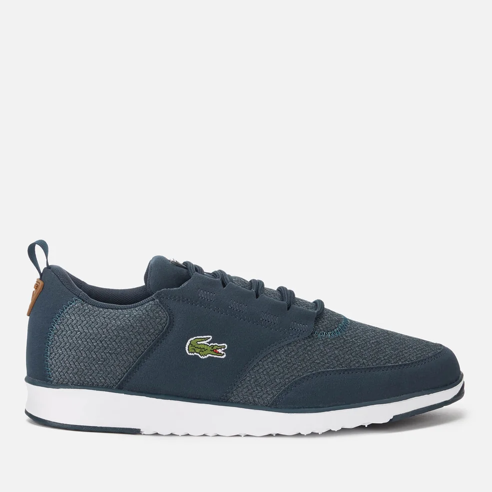 Lacoste Men's Light 318 3 Textile Runner Style Trainers - Navy/Brown Image 1