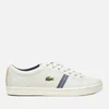 Lacoste Men's Straightset Sport 318 1 Leather Trainers - Off White/Natural - Image 1