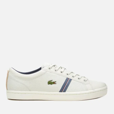 Lacoste Men's Straightset Sport 318 1 Leather Trainers - Off White/Natural