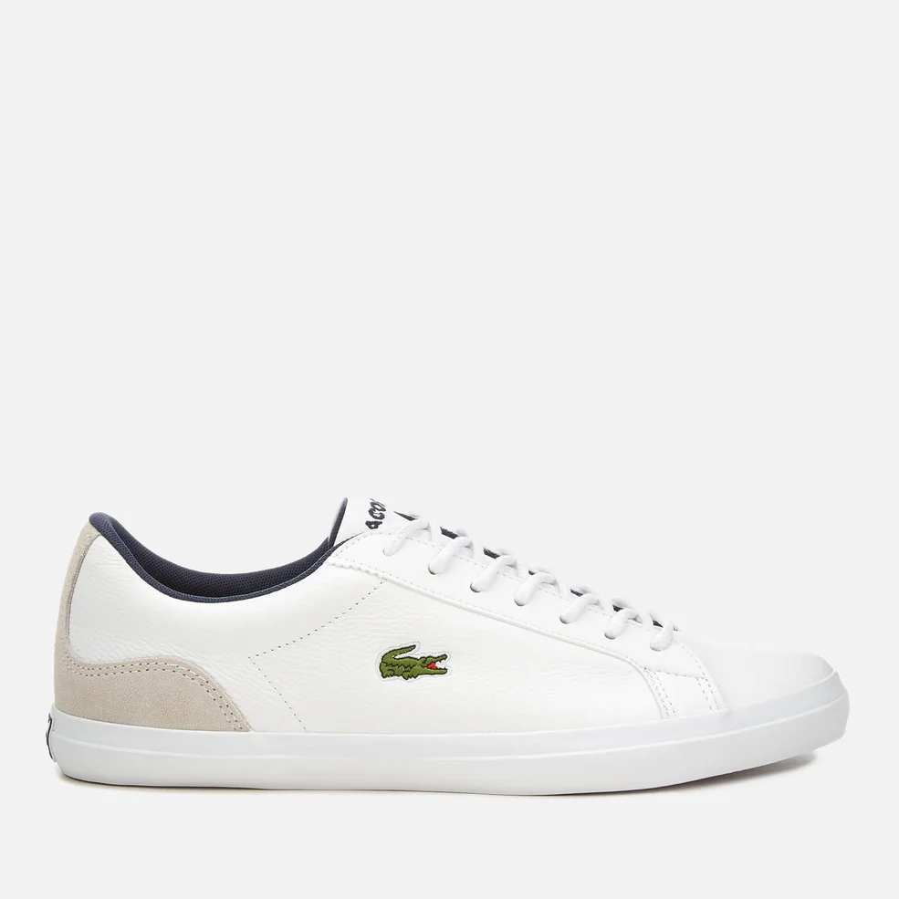 Lacoste Men's Lerond 318 3 Leather/Suede Trainers - White/Navy Image 1