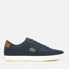 Lacoste Men's Court-Master 318 2 Leather Vulcanised Trainers - Navy/Brown - Image 1