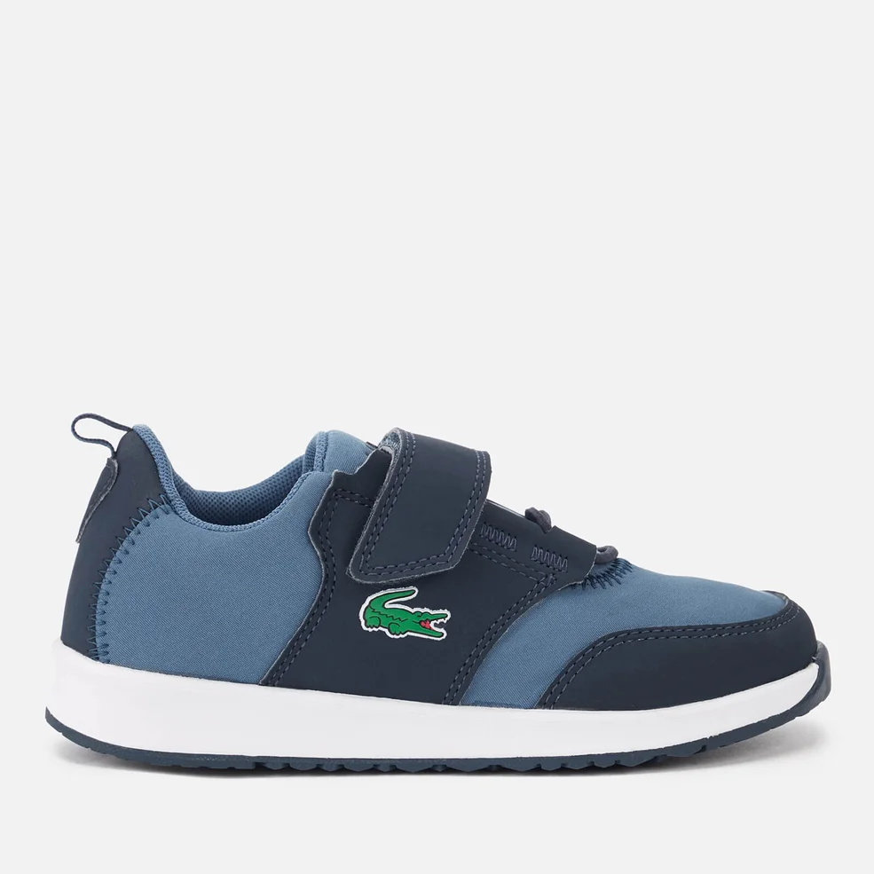 Lacoste Kid's Light 318 1 Textile Runner Style Trainers - Navy/Dark Blue Image 1