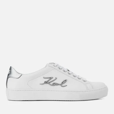 Karl Lagerfeld Women's Kupsole Signia Leather Low Top Trainers - White