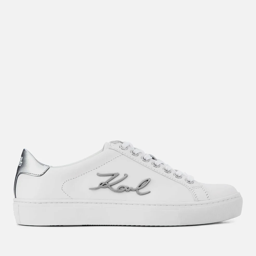 Karl Lagerfeld Women's Kupsole Signia Leather Low Top Trainers - White Image 1