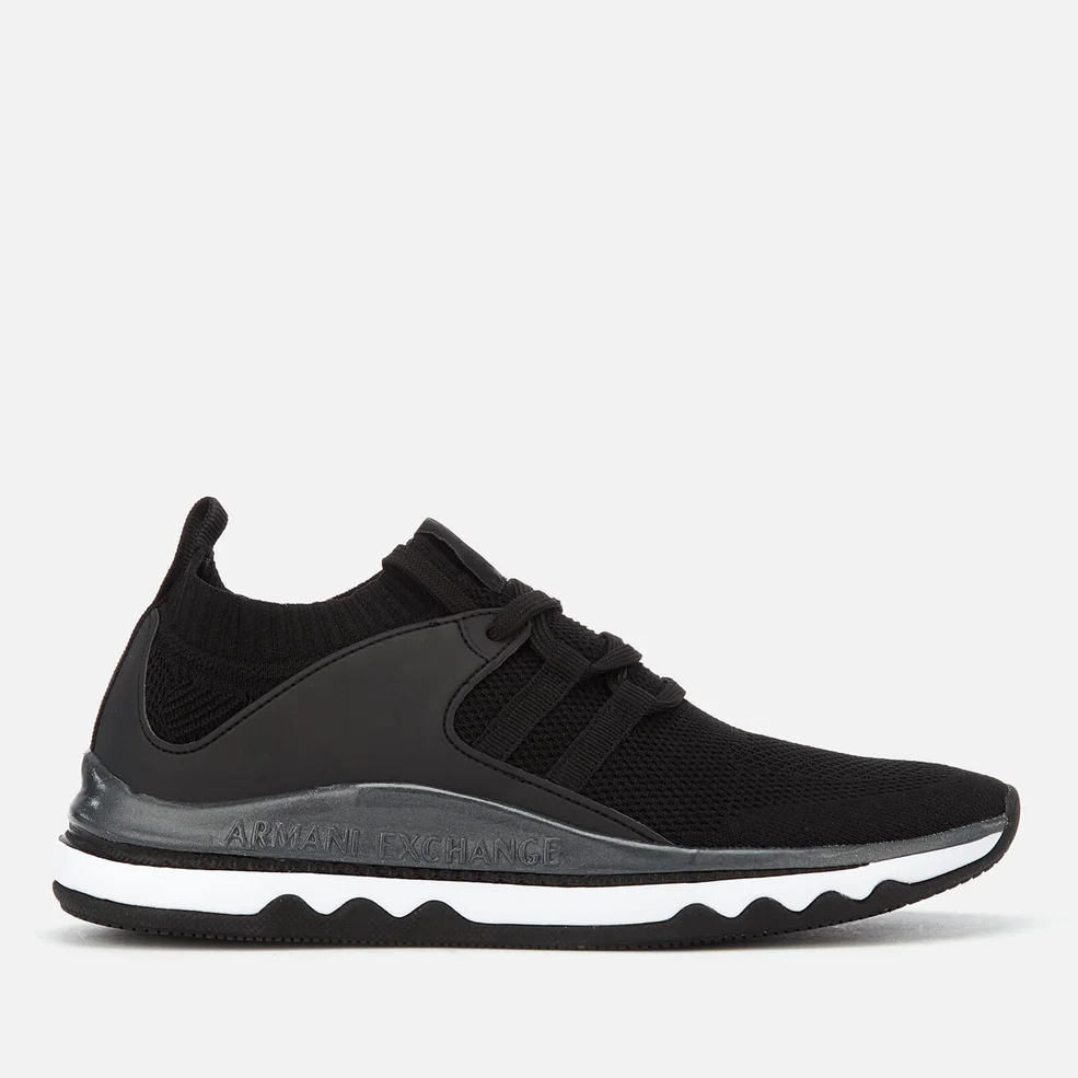 Armani Exchange Women's Knitted Running Style Trainers - Black Image 1