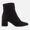 Whistles Women's Rowan Suede Front Zip Heeled Ankle Boots - Black - Image 1