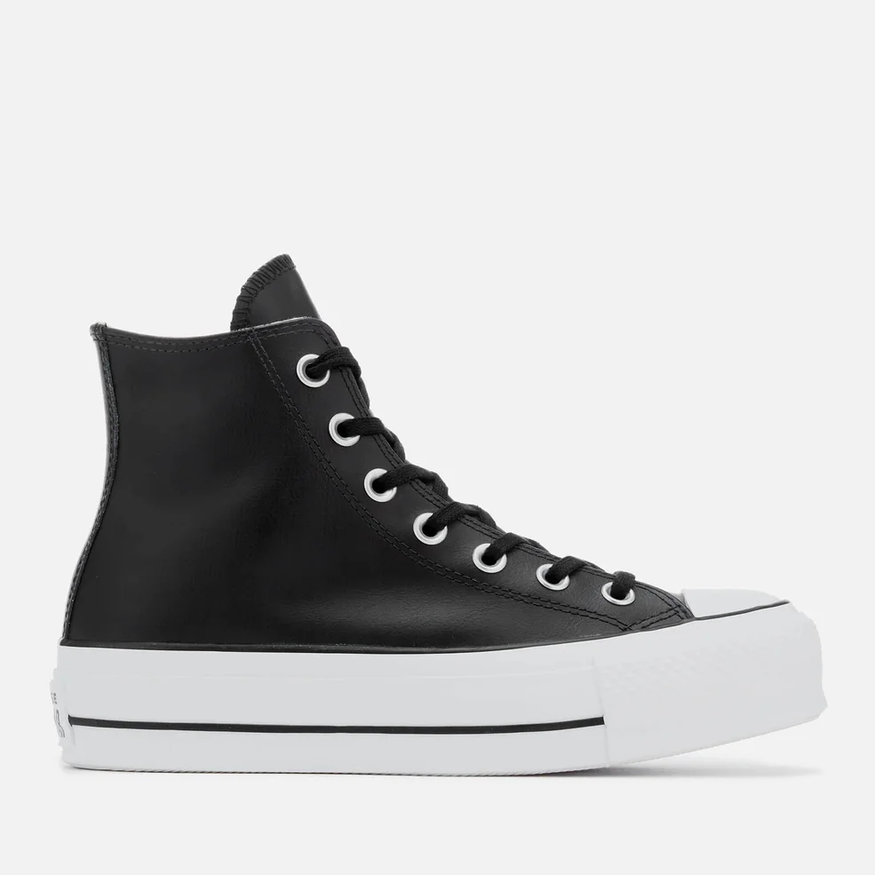 Converse Women's Chuck Taylor All Star Lift Clean Hi-Top Trainers - Black/White Image 1