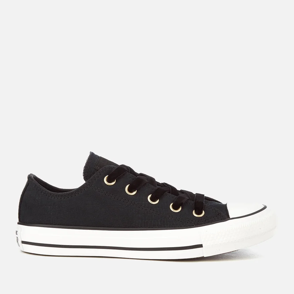 Converse Women's Chuck Taylor All Star Ox Trainers - Black/White Image 1
