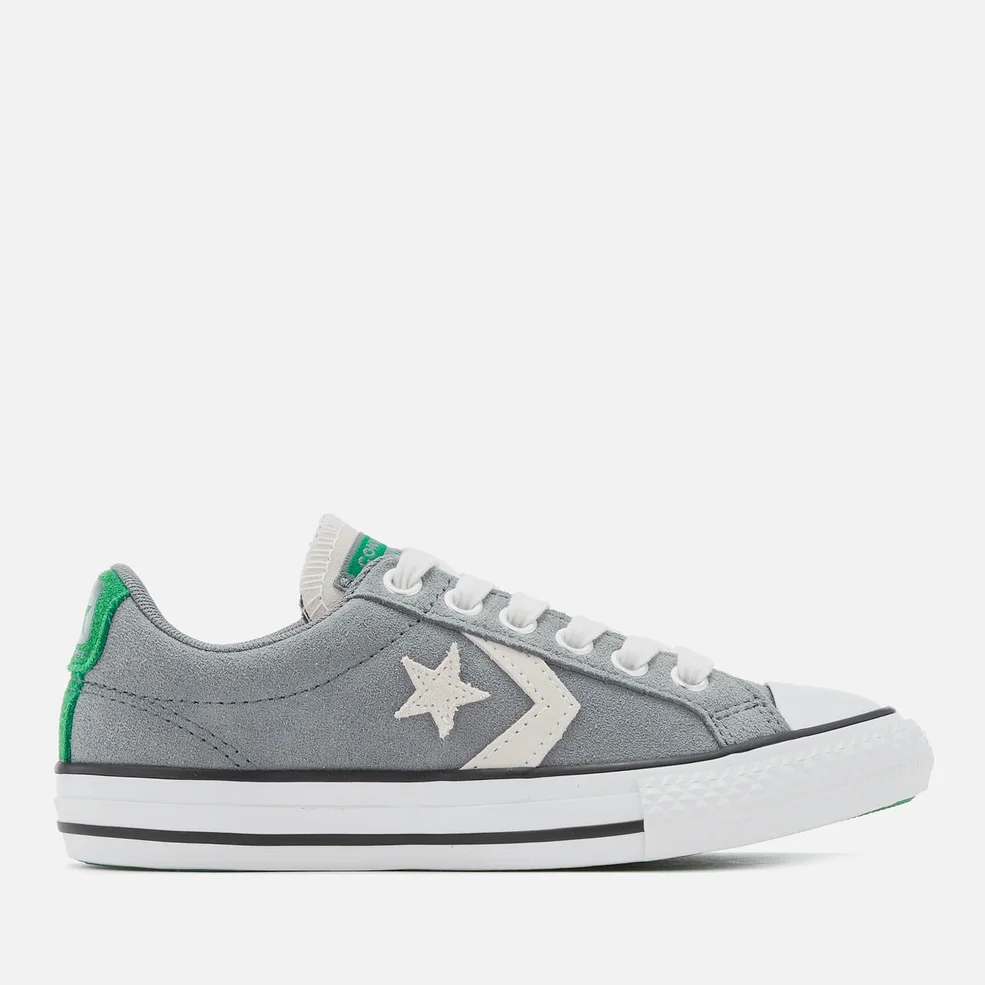 Converse Kids' Star Player Ox Trainers - Cool Grey/Green/White Image 1
