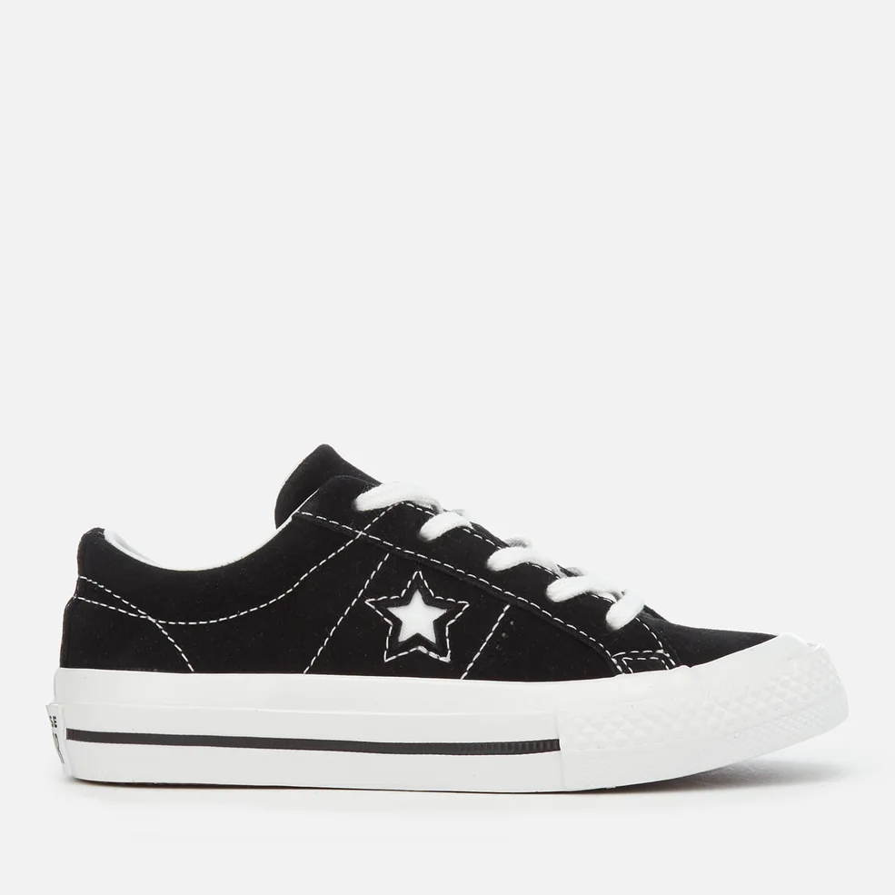 Converse Kids' One Star Ox Trainers - Black/White/White Image 1