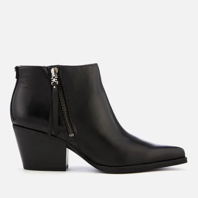 Sam Edelman Women's Walden Modena Leather Heeled Ankle Boots - Black